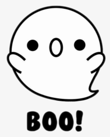 Kawaii White Ghost Boo Halloween - Cute Ghost Drawing, HD Png Download, Free Download