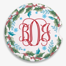 Holly Monogram Sandstone Ceramic Car Coaster" title="holly - Circle, HD Png Download, Free Download