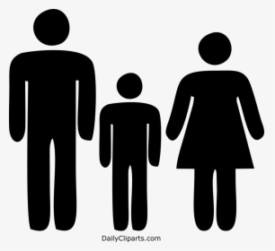 Parents With Son Family Black Icon - Men And Women Icon, HD Png Download, Free Download