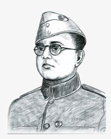 Subhas Chandra Bose Png Transparent Images - Drawing Subhash Chandra Bose, Png Download, Free Download