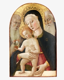 Virgin And Child With Saints Jerome And Bernard By - Benvenuto Di Giovanni, HD Png Download, Free Download