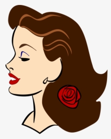 Hairstyle,art,artwork - Woman Cartoon Face Profile, HD Png Download, Free Download