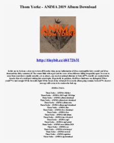 Thom Yorke Anima Tracklist, HD Png Download, Free Download