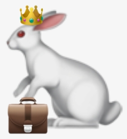 #rabbit #white #crown #bag #iphone #emoji #gold #begold👑 - Rabbit Emoji Iphone, HD Png Download, Free Download