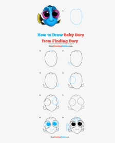 How To Draw Baby Dory From Finding Dory - Draw A Watermelon Step By Step Easy, HD Png Download, Free Download
