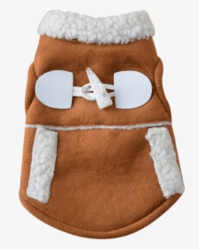 Brown Leather Dog Jacket With White Collar - Coat, HD Png Download, Free Download
