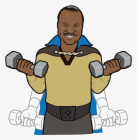 An Illustration Showing Billy Dee Williams Doing Bicep - Cartoon, HD Png Download, Free Download