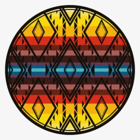 Yellow, Red, And Blue And Diamond Shapes On Round Rug - Circle, HD Png Download, Free Download