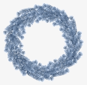 Christmas Wreath Clipart Circle - Blue Christmas Wreath Png, Transparent Png, Free Download