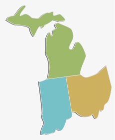 Midwest Wind Energy Economy Growth Map , Transparent - Michigan Indiana Ohio, HD Png Download, Free Download
