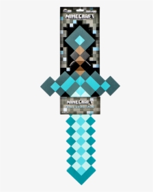 Transparent Minecraft Diamond Sword Png - Minecraft Long Enchanted Diamond Sword, Png Download, Free Download