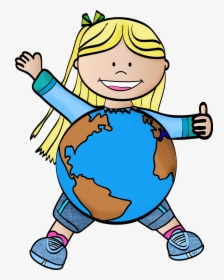 Gardening Clipart Cartoon Person - Niño Con Un Planeta, HD Png Download, Free Download