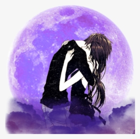 #anime #relationship #couple #moon #cute #night #boy - Anime Romance Tall Boy Short Girl, HD Png Download, Free Download