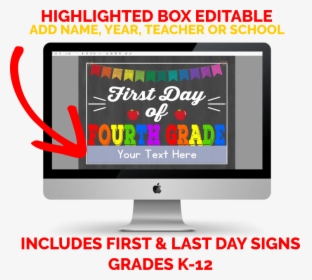 Grab A Complete K-12 Set Of First Day Of School Signs - Screen, HD Png Download, Free Download
