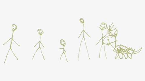 Family With Dog Green - Sketch, HD Png Download, Free Download