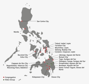 Map Of Ucg Congregations In The Philippines - 3 Major Island Of The Philippines, HD Png Download, Free Download