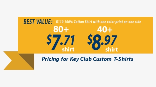 Key Club T-shirt Pricing As Low As $7 - Price Chart For Family Reunion Shirts, HD Png Download, Free Download