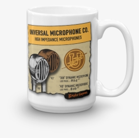 Universal Bullet Microphone Mug"  Class= - Coffee Cup, HD Png Download, Free Download