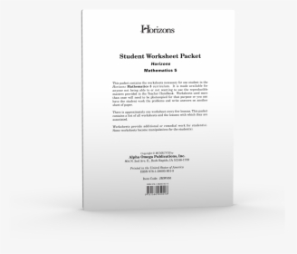 Horizons 5th Grade Math Student Worksheet Packet , - Math Worksheets, HD Png Download, Free Download
