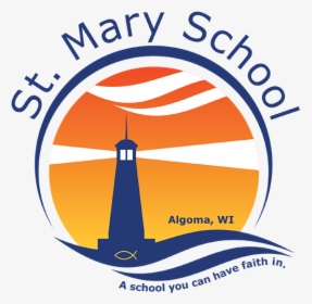 St Mary School Logo With Fish - Graphic Design, HD Png Download, Free Download