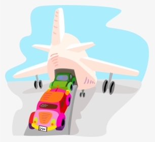 Vector Illustration Of Air Cargo Loaded Onto Jet Airplane - Airplane, HD Png Download, Free Download