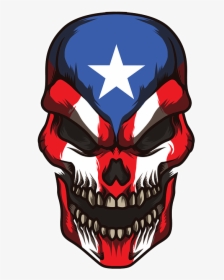 Puerto Rican Flag Skull, HD Png Download, Free Download