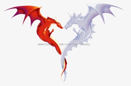 Red And Silver Dragon - Illustration, HD Png Download, Free Download