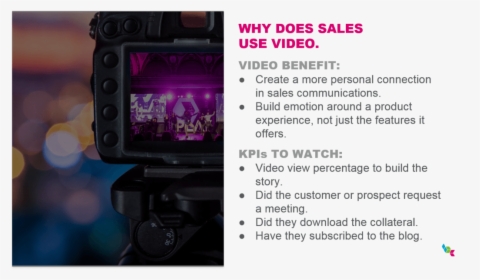Goals And Kpis For Video Sales Programs - Video Camera, HD Png Download, Free Download