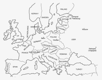 Ww2 Coloring Map Of Europe, HD Png Download, Free Download