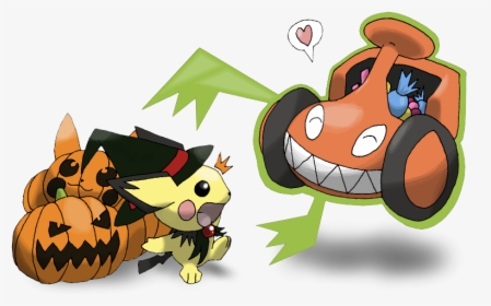 #pokemon #pichu #rotom #pumpkin #halloween - Halloween Pichu, HD Png Download, Free Download