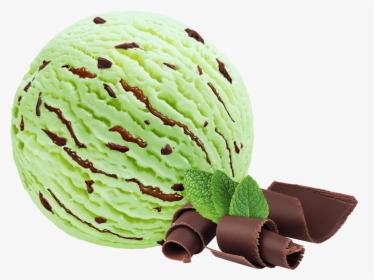 Mint Ice Cream With Mint And Chocolate Cream And Chocolate - Mint Ball Of Ice Cream, HD Png Download, Free Download