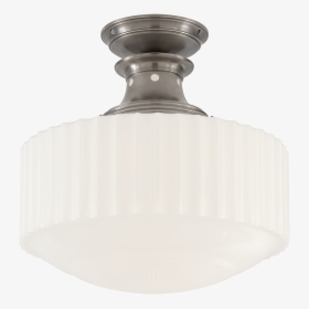 Milton Road Flush Mount In Antique Nickel With W - Lampshade, HD Png Download, Free Download