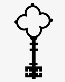 Flower Shaped Key With Crosses Of Vintage Elegant Design - Portable Network Graphics, HD Png Download, Free Download