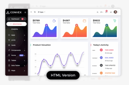 Angular 8 Bootstrap 4 Dashboard, HD Png Download, Free Download