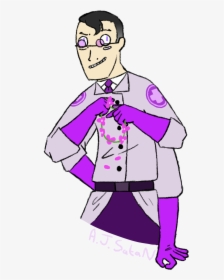 Purple Man take Me By Hand purple Medic - Cartoon, HD Png Download, Free Download