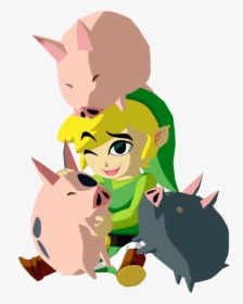 Link And Pigs - Legend Of Zelda Wind Waker Pigs, HD Png Download, Free Download