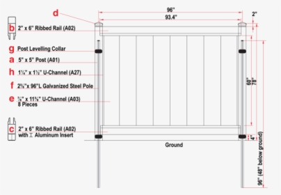 Premium Vinyl 8ft Privacy Fence Installation Component - Vinyl Fence Installation Instructions, HD Png Download, Free Download