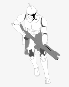Transparent Clone Trooper Clipart - Star Wars Drawing Clone Trooper, HD Png Download, Free Download