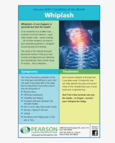 Pearson Whiplash Flyer 1 15 - Neck Pain, HD Png Download, Free Download