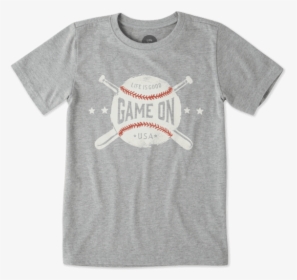 Boys Game On Baseball Crusher Tee - Life Is Good, HD Png Download, Free Download