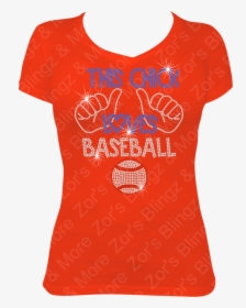 This Chick Loves Baseball Rhinestone Bling T-shirt - T Shirt Design For Teacher, HD Png Download, Free Download