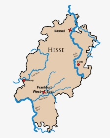 Map Of The German State Of Hesse With Links To Castle - Hesse Germany Map, HD Png Download, Free Download