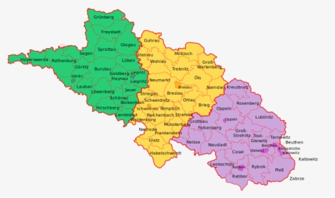 Schlesien Verwaltungsgliederung - Province Of Silesia Map, HD Png Download, Free Download