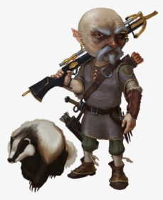 M Gnome Ranger Chain Mail Armor W Crossbow Pet Skunk, HD Png Download, Free Download