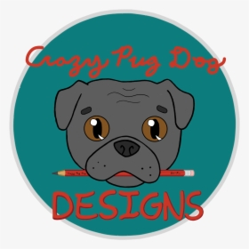 Crazy Pug Dog Designs Logo - Pug, HD Png Download, Free Download