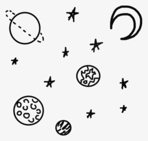 Moon And Stars Drawing Tumblr - Aesthetic Space Png, Transparent Png, Free Download