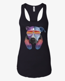 Retro Pitbull Dog With Sunglasses Headphones Women"s - Diving Mask, HD Png Download, Free Download
