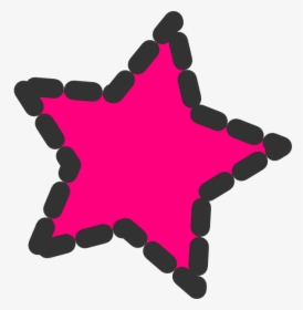 Pink Dotted Star Clip Art At Clker - Cute Star Cliparts, HD Png Download, Free Download