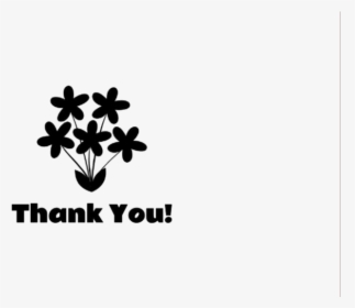 Thank You With Flowers Clipart Png Black And White - Graphic Design, Transparent Png, Free Download