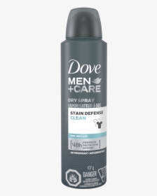 Men Care Stain Defense Clean Dry Spray Antiperspirant - Dove Stain Defense Spray, HD Png Download, Free Download